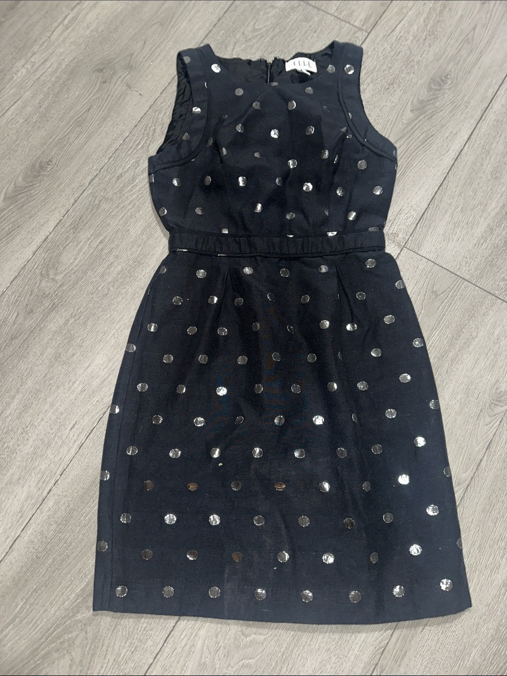 Elle black Dress with Silver Polka Dots size 0